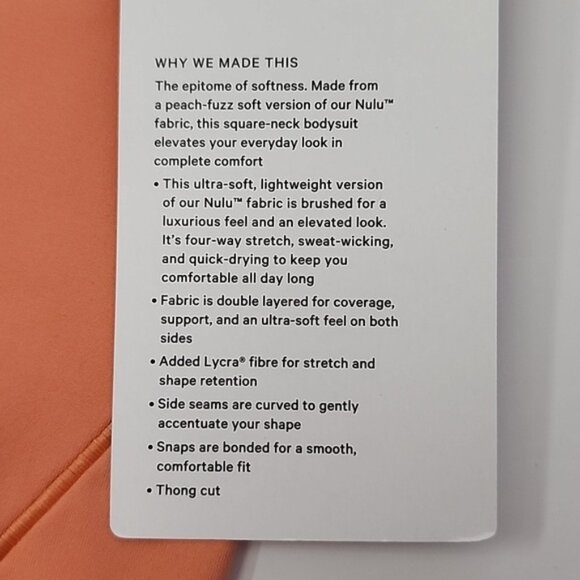 Wundermost Ultra-Soft Nulu Square-Neck Sleeveless Bodysuit Coral Kiss Size Large - Picture 9 of 15